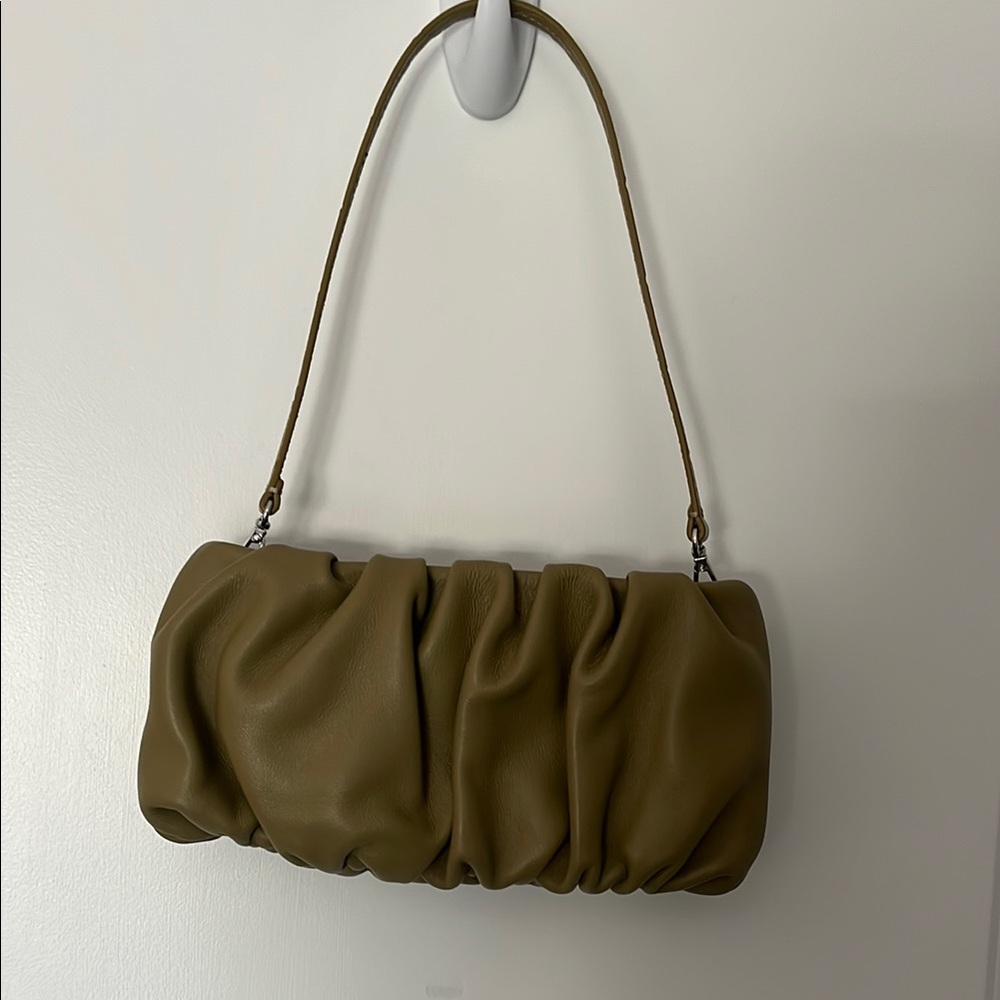STAUD Green Mini Bag with Ruched Design
